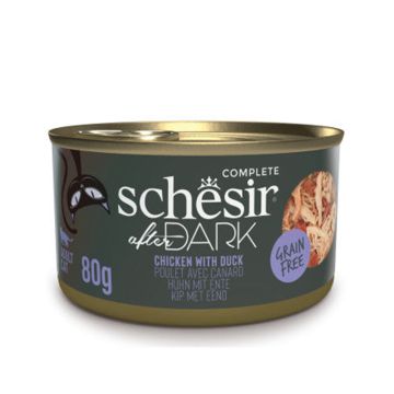 Schesir After Dark Chicken with Duck In Broth Canned Cat Food - 80 g