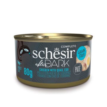 Schesir After Dark Patè Chicken With Quail Egg Canned Cat Food - 80 g
