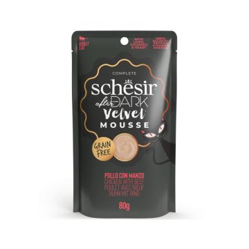 Schesir After Dark Velvet Mousse Chicken With Beef Wet Cat Food - 80 g