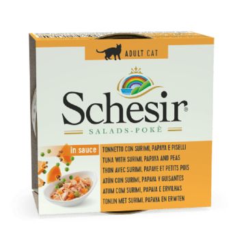 Schesir Tuna, Surimi and Papaya Canned Cat Food - 85 g