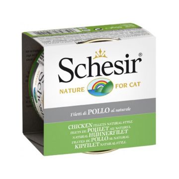 Schesir Chicken Fillets Natural Style Canned Cat Food, 85g