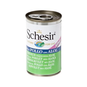 Schesir Chicken Fillets with Aloe Jelly Canned Kitten Food, 140g