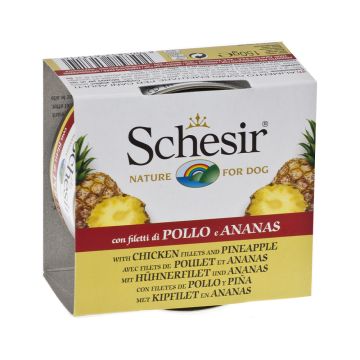 Schesir Dog Chicken with Pineapple Fruit Canned Dog Food, 150g