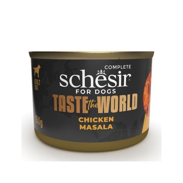 Schesir Taste The World Chicken Masala Broth Canned Dog Food - 150 g