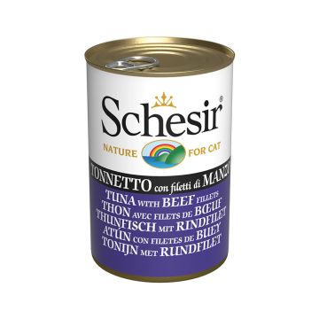 Schesir Tuna with Beef Fillets in Jelly Canned Cat Food - 140 g