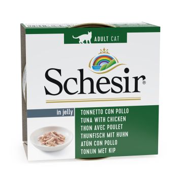 Schesir Tuna with Chicken Fillets in Jelly Canned Cat Food - 85 g 