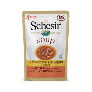 Schesir With Wild Tuna and Papaya Soup Cat Food, 85g