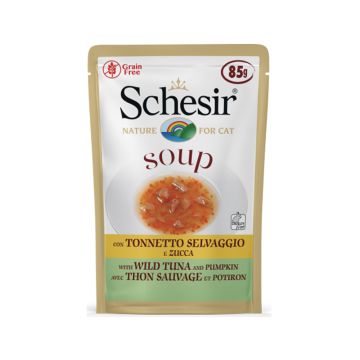 Schesir With Wild Tuna and Pumpkin Soup Cat Food - 85g - Pack of 12