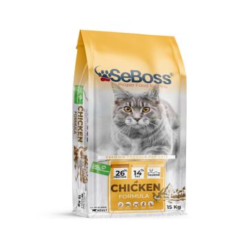 طعام جاف بالدجاج للقطط البالغة من سيبوس - 15 كغم