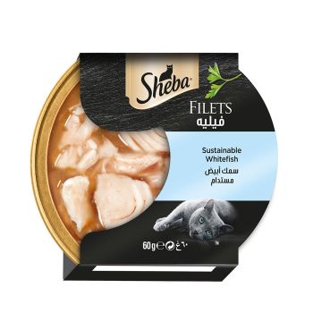 Sheba Filets with Sustainable White Fish Cat Food - 60 g - Pack of 16