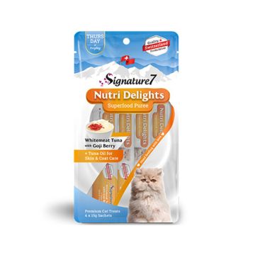 Signature7 Nutri Delights Whitemeat Tuna with Goji Berry Puree Cat Treats - 60 g