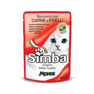 Simba Chunkies with Meat and Peas Cat Food Pouch - 100 g