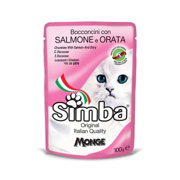 Simba Chunkies with Salmon and Dory Cat Food Pouch - 100 g