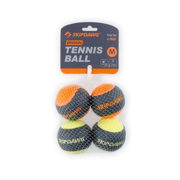 Skipdwag Dog Squeaky Tennis Ball - Medium - 4 pcs