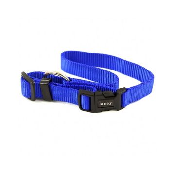 Sleeky Adjustable Nylon Dog Collar, Blue