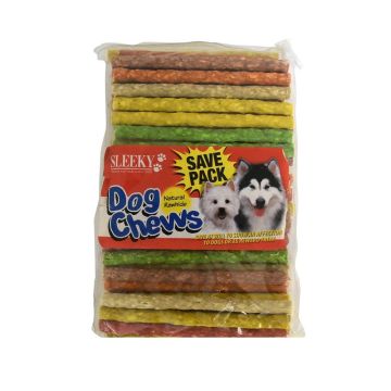 Sleeky Natural Rawhide Color Dog Chew Sticks, 450g