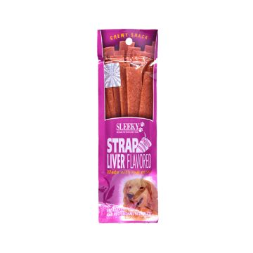 Sleeky Straps Chewy Snack Liver Flavored Dog Treat, 50g