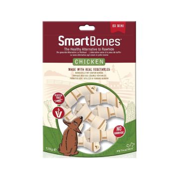 SmartBones Chicken Mini Bone Dog Treat, 128g