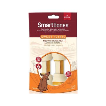 SmartBones Sweet Potato Medium Bone Dog Treat, 158g, 2 Pcs