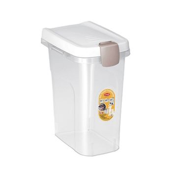 Stefanplast Pet Food Container with Transparent Body, White Lid