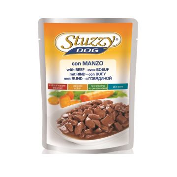 Stuzzy Chunks with Beef Wet Dog Food Pouch - 100g