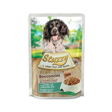 Stuzzy Chunks with Veal and Green Beans in Jelly Dog Food Pouch - 100 g