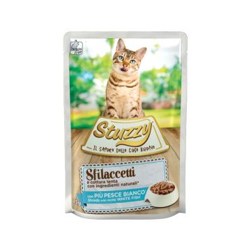 Stuzzy Shreds with White Fish Cat Food Pouch - 85 g