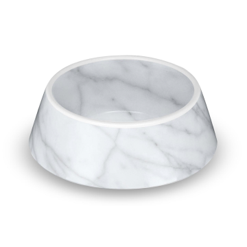 Tarhong Carrara Marble Pet Bowl Medium, 7.8" x 7.8" x 2.5"