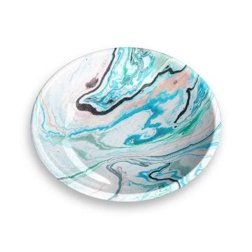 Tarhong Marble Swirl Saucer - 5.2" x 5.2" x 1.1"