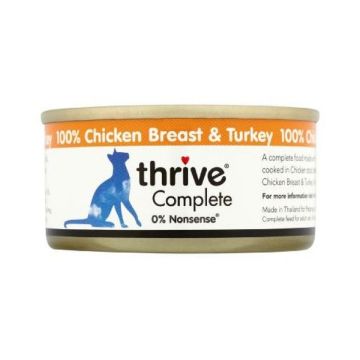 Thrive Complete Cat Chicken & Turkey Wet Food - 75g - Pack of 12