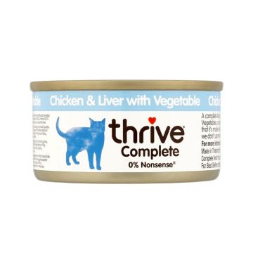 Thrive Complete Chicken and Liver with Vegetables Cat Wet Food - 75g - Pack of 12pcs