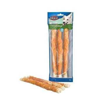 Trixie Denta Fun 3 Chicken Chewing Rolls Dog Treats - 140g