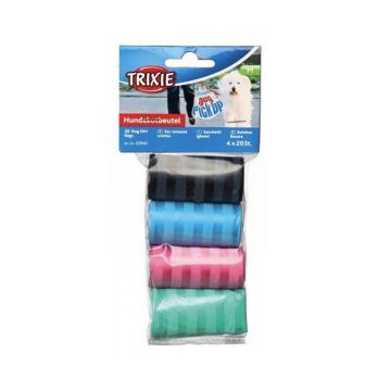 Trixie Dog Poop Bags - 4 Rolls of 20 Bags - Assorted Colors