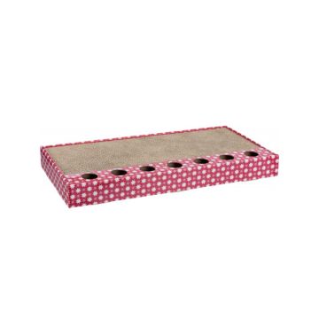 Trixie Scratching Cardboard with Balls, Catnip, 48 x 5 x 25 cm, Pink