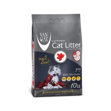 Van Cat White Bentonite Clumping Cat Litter Grey - 10 Liter