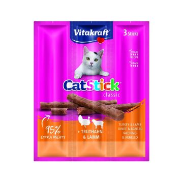 Vitakraft CatStick Classic Turkey And Lamb Cat Treat, 18g