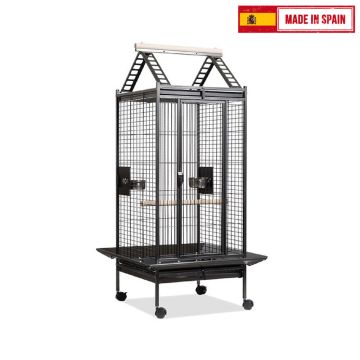 Voltrega 891 Ideal Cage For Large Parrots, Grey - 57L x 57W x 92H cm