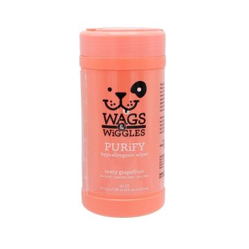 Wags & Wiggles Purify Hypoallergenic Wipes for Dogs, 100 count