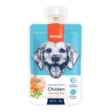 Wanpy Tasty Meat Paste Chicken with Carrot and Pea Dog Treat - 90 g
