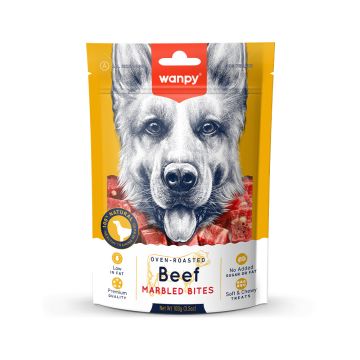 Wanpy Oven Roasted Beef Marbled Bites Dog Treats - 100 g