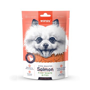 Wanpy Salmon Fish Shape Bites Dog Treats - 100 g