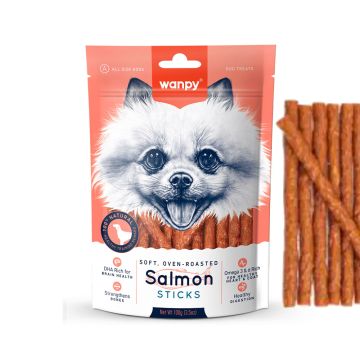 Wanpy Salmon Sticks Dog Treats - 100 g