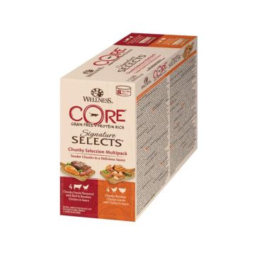 Wellness Core Signature Selects Chunky Selection Multipack Adult Cat Wet Food - 8 x 79g