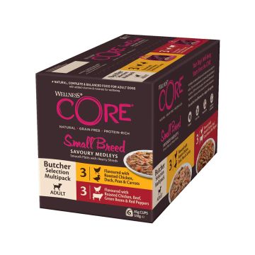 Wellness Core Small Breed Savoury Medleys Butcher Selection Multipack Wet Dog Food - 6 x 85g