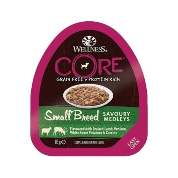 Wellness CORE Small Breed Savoury Medleys Flavoured with Lamb - Venison - White Sweet Potatoes & Carrots - 85 g