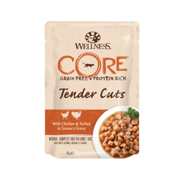 Wellness Core Tender Cuts Chicken & Turkey Cat Wet Food - 85g - Pack of 8