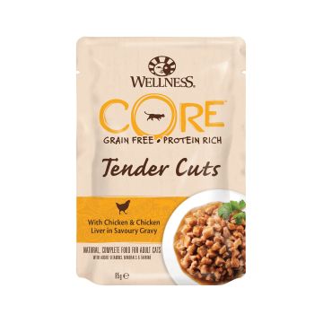 Wellness CORE Tender Cuts With Chicken & Chicken Liver for Cat, 85g