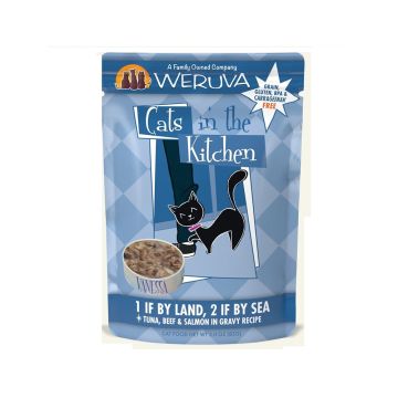 Weruva Cats in the Kitchen Tuna Beef and Salmon in Gravy Recipe Cat Food Pouch - 85 g - Pack of 12