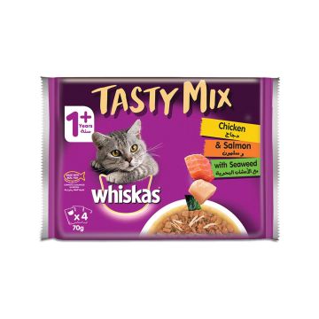 Whiskas Tasty Mix Chicken and Salmon with Seaweed Wet Cat Food  - 70 g