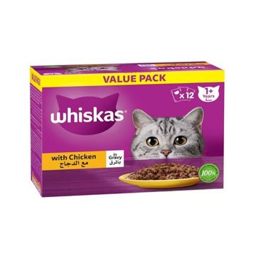 Whiskas Chicken in Gravy Adult Cat Food Pouch - 80 g - Pack of 12